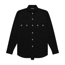 Load image into Gallery viewer, Crucifix Button Up (Black)
