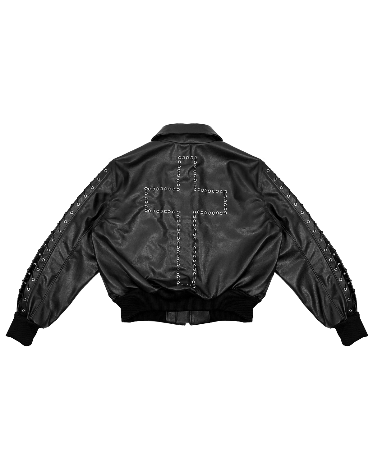 Leather Lace Jacket (Black)