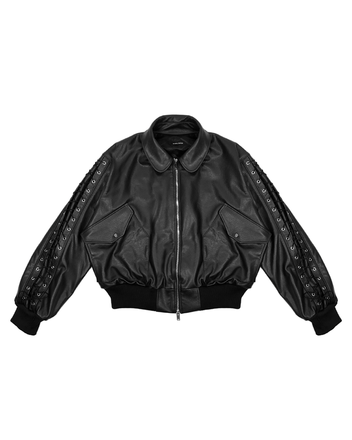 Leather Lace Jacket (Black)