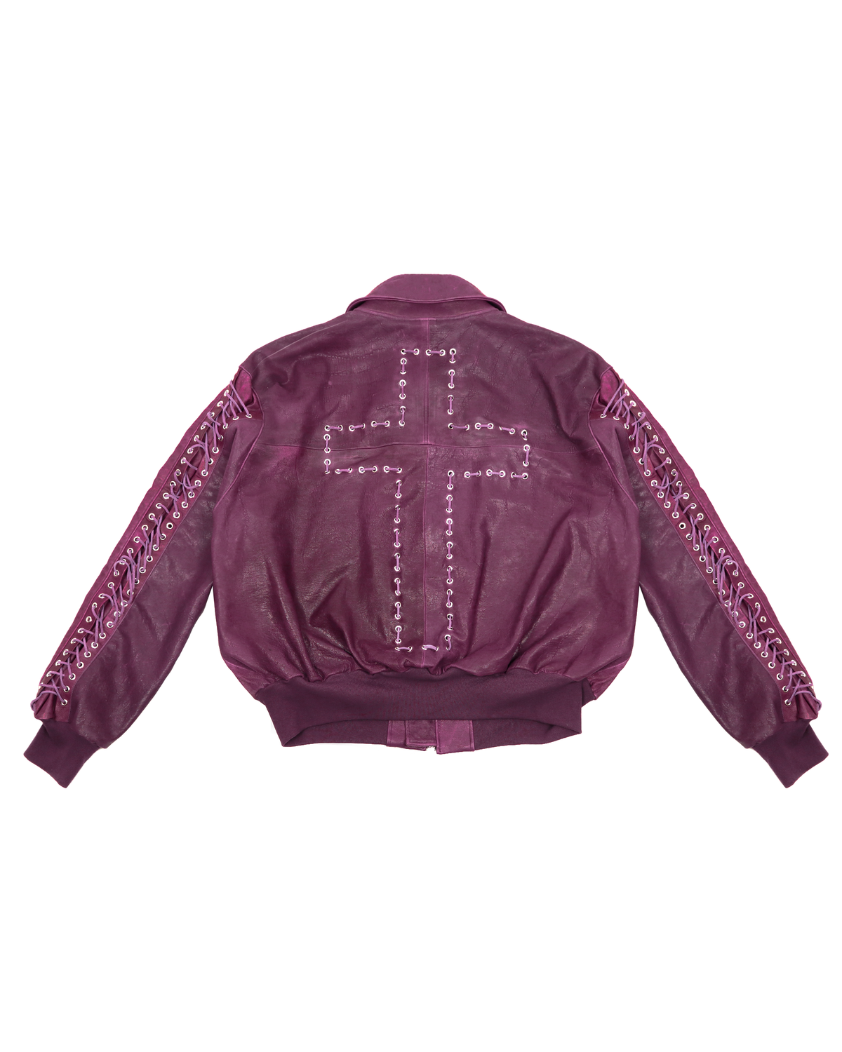 Leather Lace Jacket (Purple)