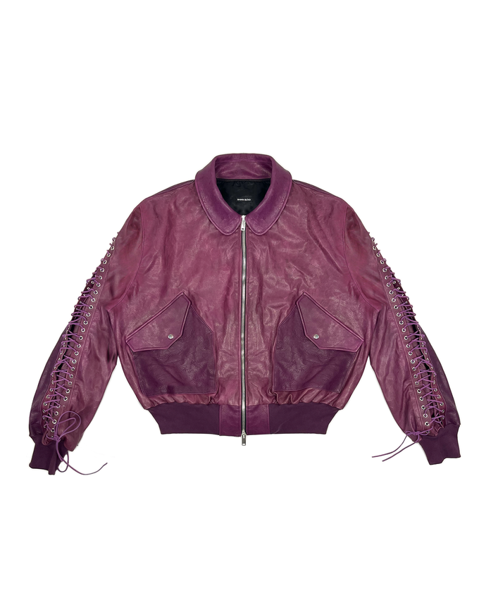 Leather Lace Jacket (Purple)